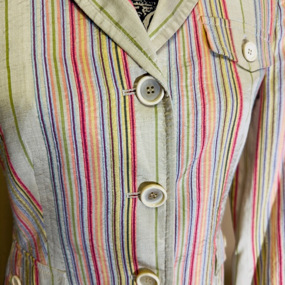 Akris Punto striped silk blazer/skirt set - Picture 5 of 15